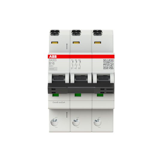 ABB ABB Leitungsschutzschalter AC B 16A 3-polig SX203-B16 400V 3TE 50-60Hz IP20