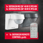 ESYLUX Bewegungsmelderpaket 1WHx1AN+1Remote Cont DEFENSOR MD230 WH/AN