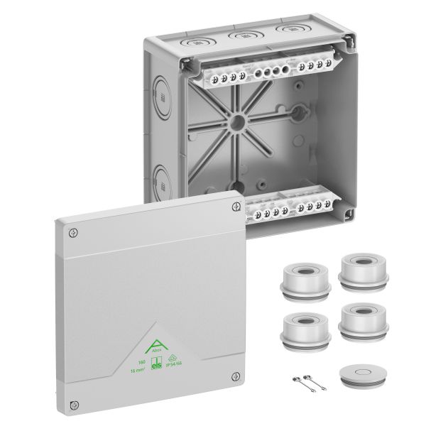 Spelsberg SPELSBERG Abzweigkasten 182x182mm Kunststoff grau Abox 160-16² IP55 IK07 hfr