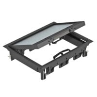 BETTERMANN Geräteeinsatz Kunststoff rechteck 3-fach GES6-2U10T 9011 schwarz mit Belagaussp 10mm