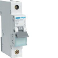HAGER Leitungsschutzschalter AC B 10A 1p MBN110 415V 1TE 50Hz Zusatzeinr mögl