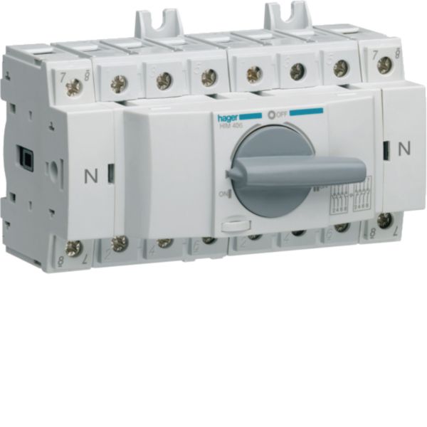 HAGER Lastumschalter 4p 63A IP20 HIM406 für Verteilereinb lang Drehgriff
