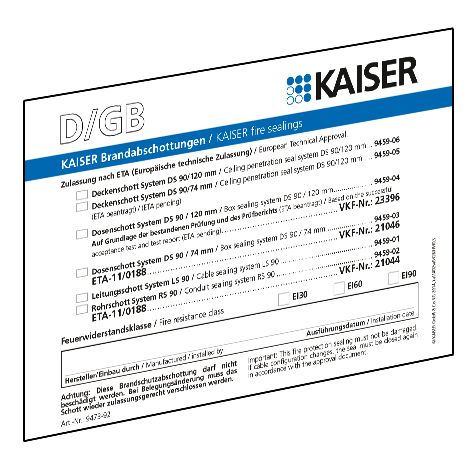 Kaiser KAISER Wandschild-BS 9473-91