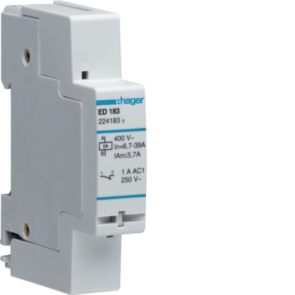 HAGER Lastabwurfrelais 230V 6,7-39A 1&Ouml; ED183 3,1-5,7A/ansp 230V 230VA AC 1TE