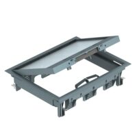 BETTERMANN Geräteeinsatz Kunststoff rechteck 3-fach GES6-2U10T 7011 grau mit Belagaussp 10mm