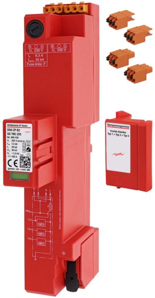 Dehn DEHN SE Kombi-Ableiter Sammelsch 3-polig 2TE DSH ZP B2 SG TNC 255 230VAC 1,5kV