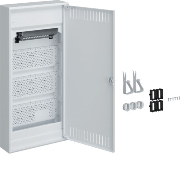 HAGER Multimediaverteiler Aufputz 4x12TE Kunststoff VA48NW IP30 305x640x96,5mm ET96,5mm