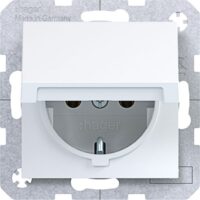 HAGER Steckdose 1-fach weiß glänzend Unterputz Klappdeckel IP21 Ax/Cx WAS1110WG