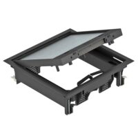 BETTERMANN Geräteeinsatz Kunststoff quadrat 2-fach GES4-2U10T 9011 schwarz mit Belagaussp 10mm