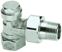 Verschraubung Regulux Eckform, DN 10, Rotguß vernickelt