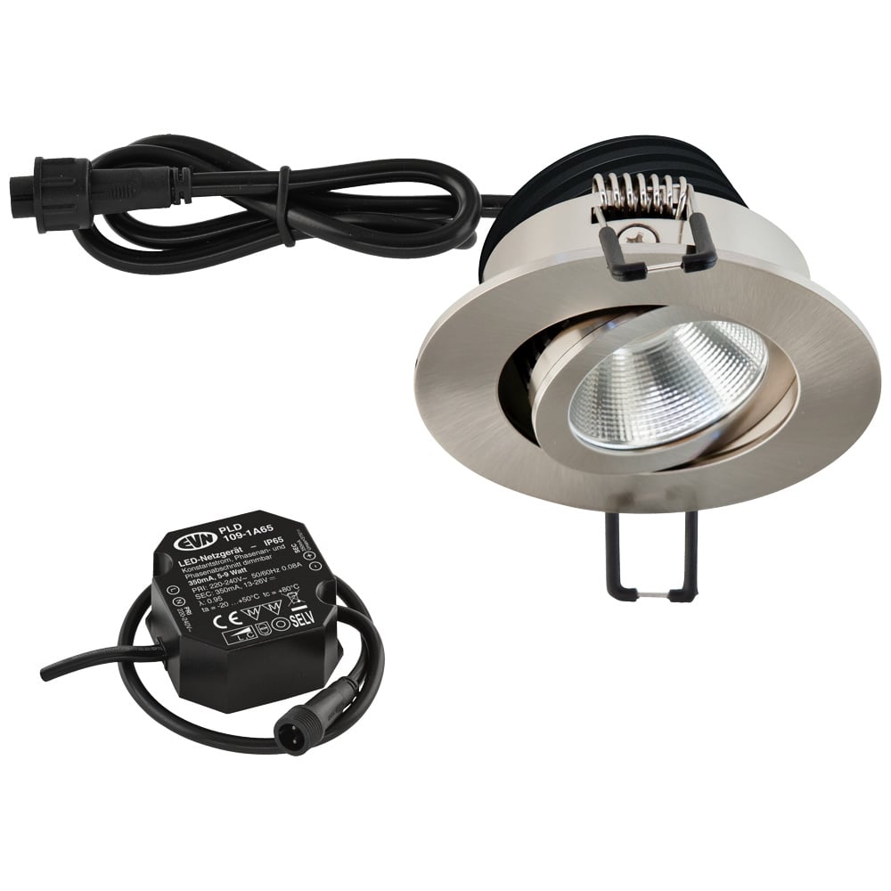 EVN Lichttechnik P-LED Einbauleuchte 230V 4000K Edelstahl PC650N91340
