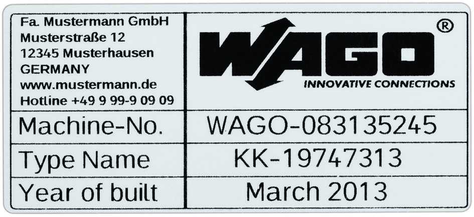 WAGO GmbH &amp; Co. KG Etikett si 44x99mm 500Stck/Roll 210-804