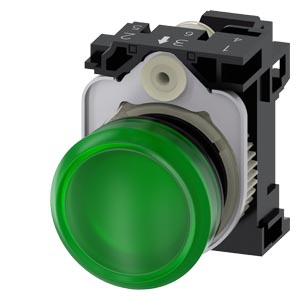 Siemens Siemens Dig Industr. Leuchtmelder 22mm, rund, grün, Linse 3SU1106-6AA40-3AA0