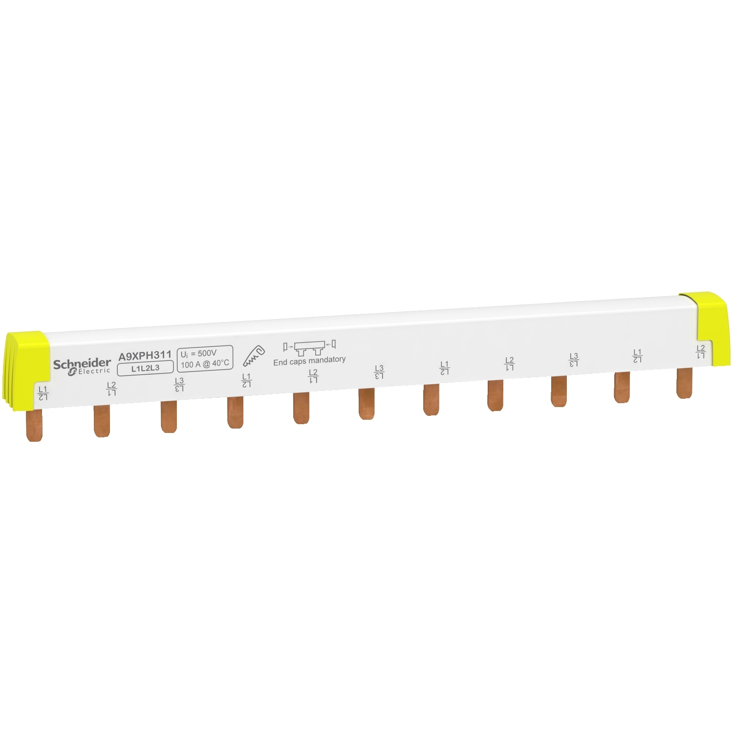 Schneider Schneider Electric Phasenschiene Steg 3p 11TE, 100A A9XPH311
