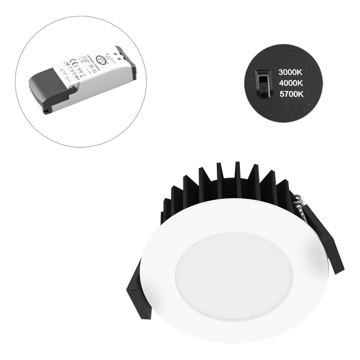 EVN Lichttechnik LED-Spot 230V dimmbar. IP54 3000-5700K weiß L54N070125