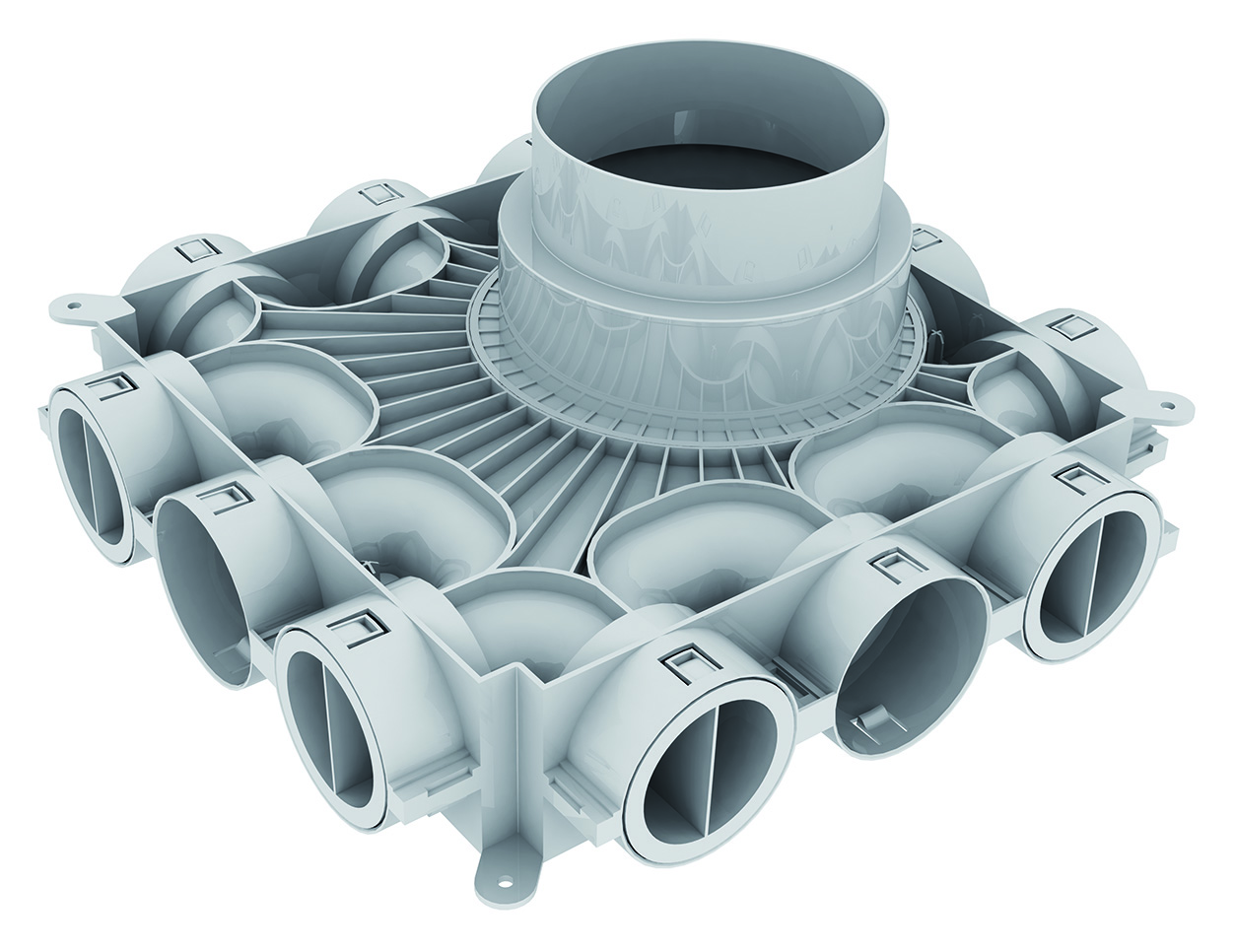 VAILLANT Niedrigbau-Luftverteiler für Luftschlauch rund 75/62 mm