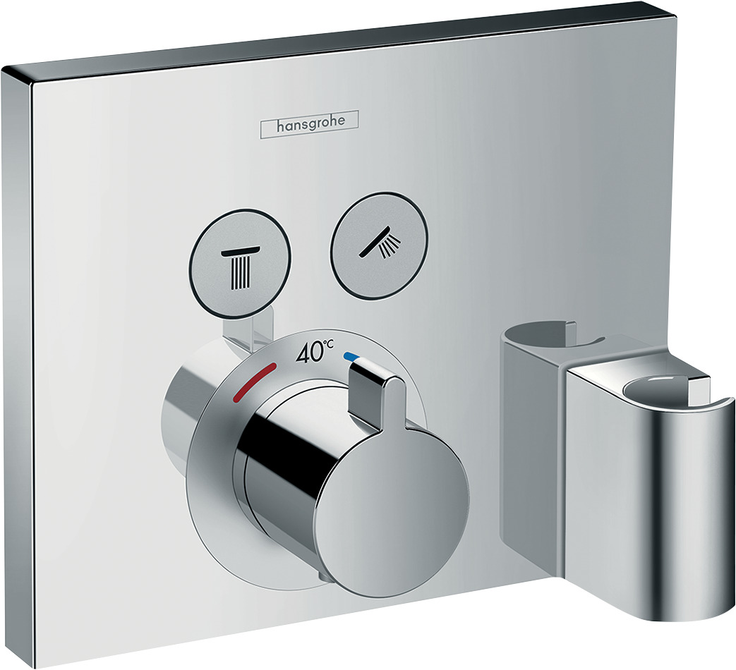 HANSGROHE Thermostat Unterputz ShowerSel FS 2 Verbraucher chrom mit Fixfit und Porter