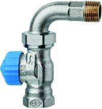 Thermostat-Ventilunterteil mit ger Widerstand und Bogenverschr., DN15