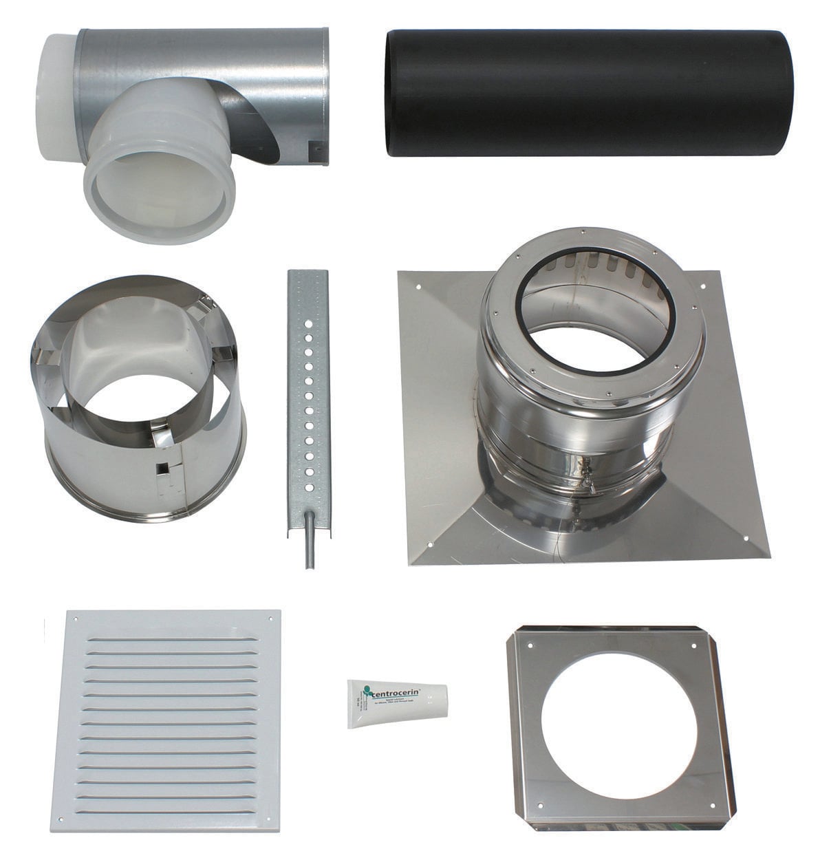 Basis-Anschluss-Set DN 160 PP an Abgas DN 160 PP Schacht