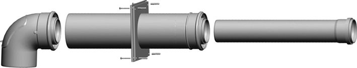 Anschluss-Set DN110/160 - C43x weiß, raumluftunabhängig