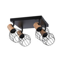 PAULMANN Deckenanbauleuchte 4x20W HV schwarz Lanka 667.69