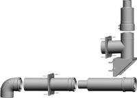 Anschluss-Set DN80/125 - C53x DN80/125 an der Fassade, raumluftunabh.