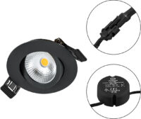 EVN Lichttechnik LED Einbauleuchte 230V 830, dimmbar., schwarz S060902