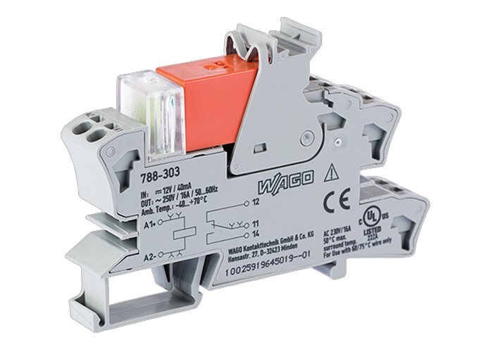 WAGO GmbH &amp; Co. KG Stecksockel mit Relais 1W, 12V DC/16A 788-303