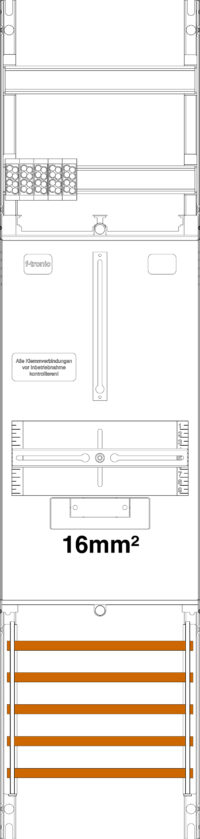 F-TRONIC Komplettfeld 1Z 3PBf mit Verdr Z1B-16L 1050x250mm SS_5p 300mm