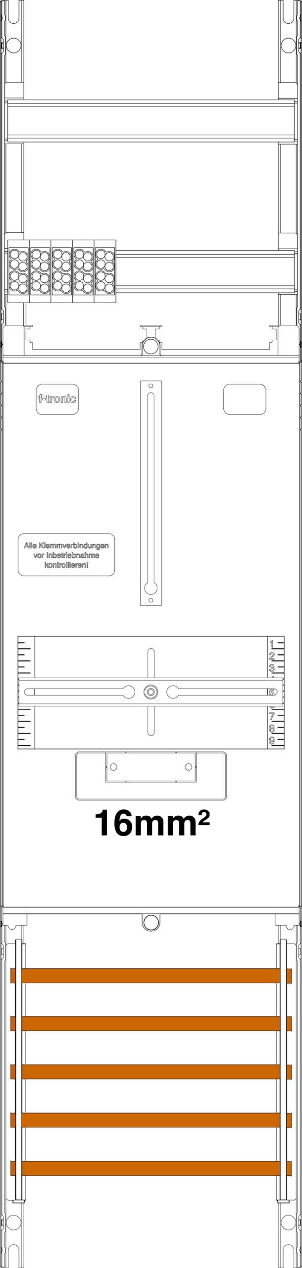 F-Tronic F-TRONIC Komplettfeld 1Z 3PBf mit Verdr Z1B-16L 1050x250mm SS_5p 300mm