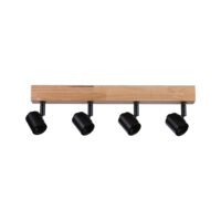 PAULMANN Deckenanbauleuchte 4x20W HV schwarz Arvid 667.73