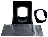 Universalpfanne Schrägdach 25-45Gr schwarz, mit flex. Bleischürze unten