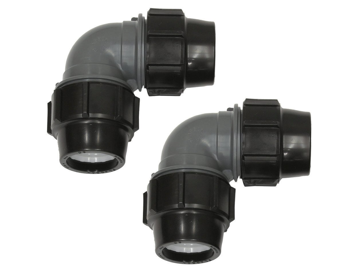 Winkelkupplung 90 Grad, 2 St. für PE-Rohr 50 x 4,6 mm für aroCOLLECT
