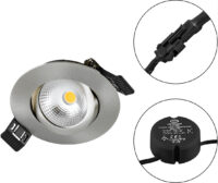EVN Lichttechnik LED Einbauleuchte 230V 830, dimmbar., Edelstahl-opt. S061302