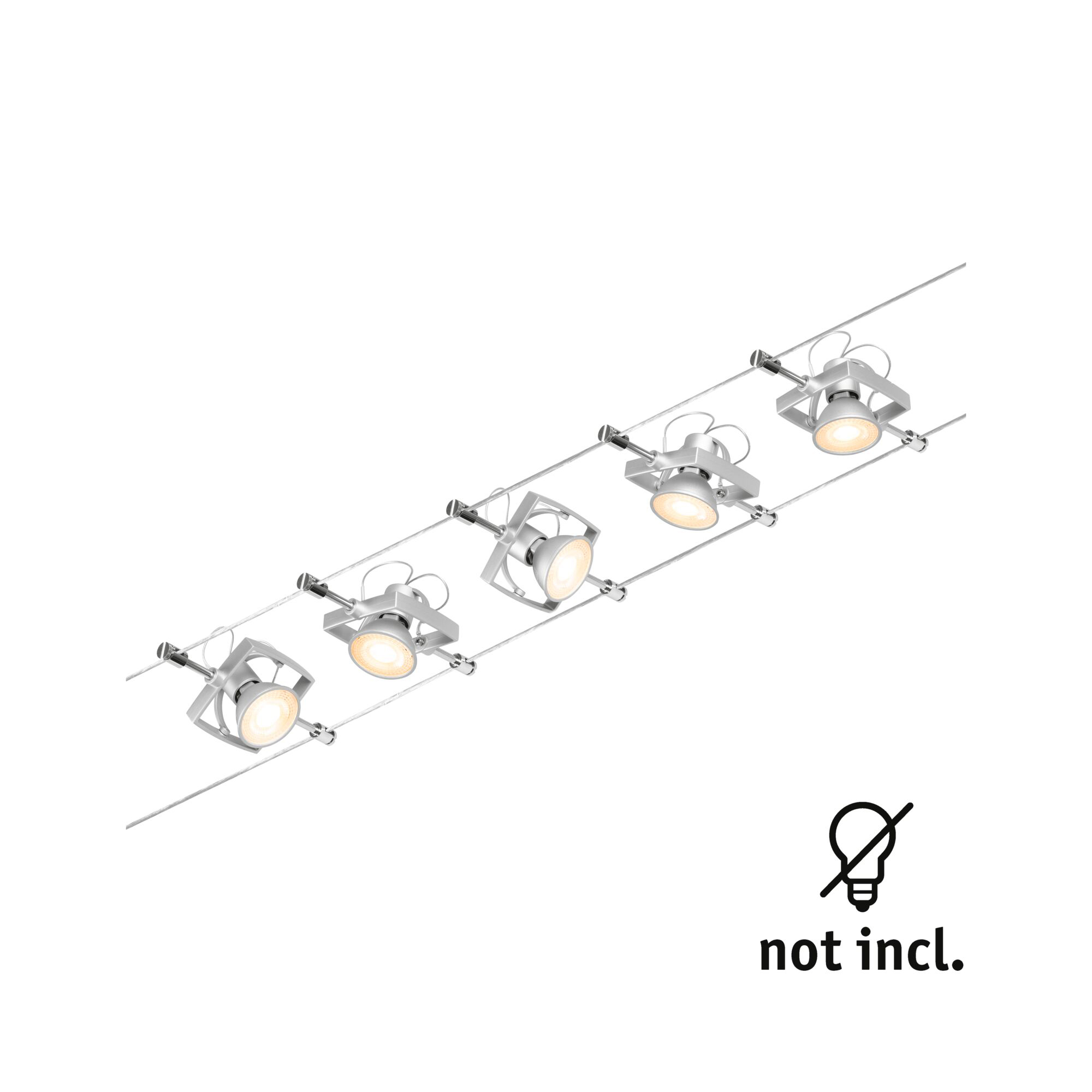 Paulmann PAULMANN LED-Anbaustrahler 5x10W Konverter matt MacII 944.30 5LEDs chr GU5,3 chr Aluminium