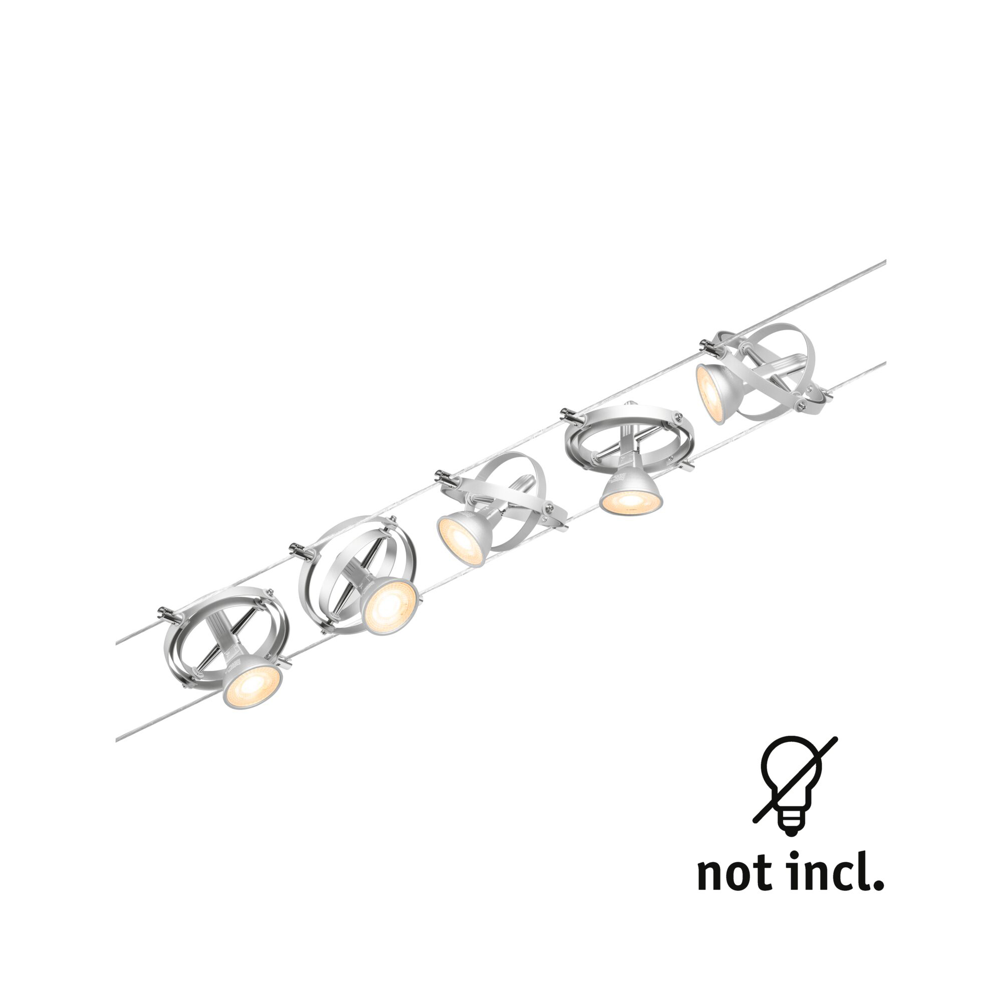 Paulmann PAULMANN LED-Anbaustrahler 5x10W Konverter matt Cardan 944.36 5LEDs chr GU5,3 chr Aluminium