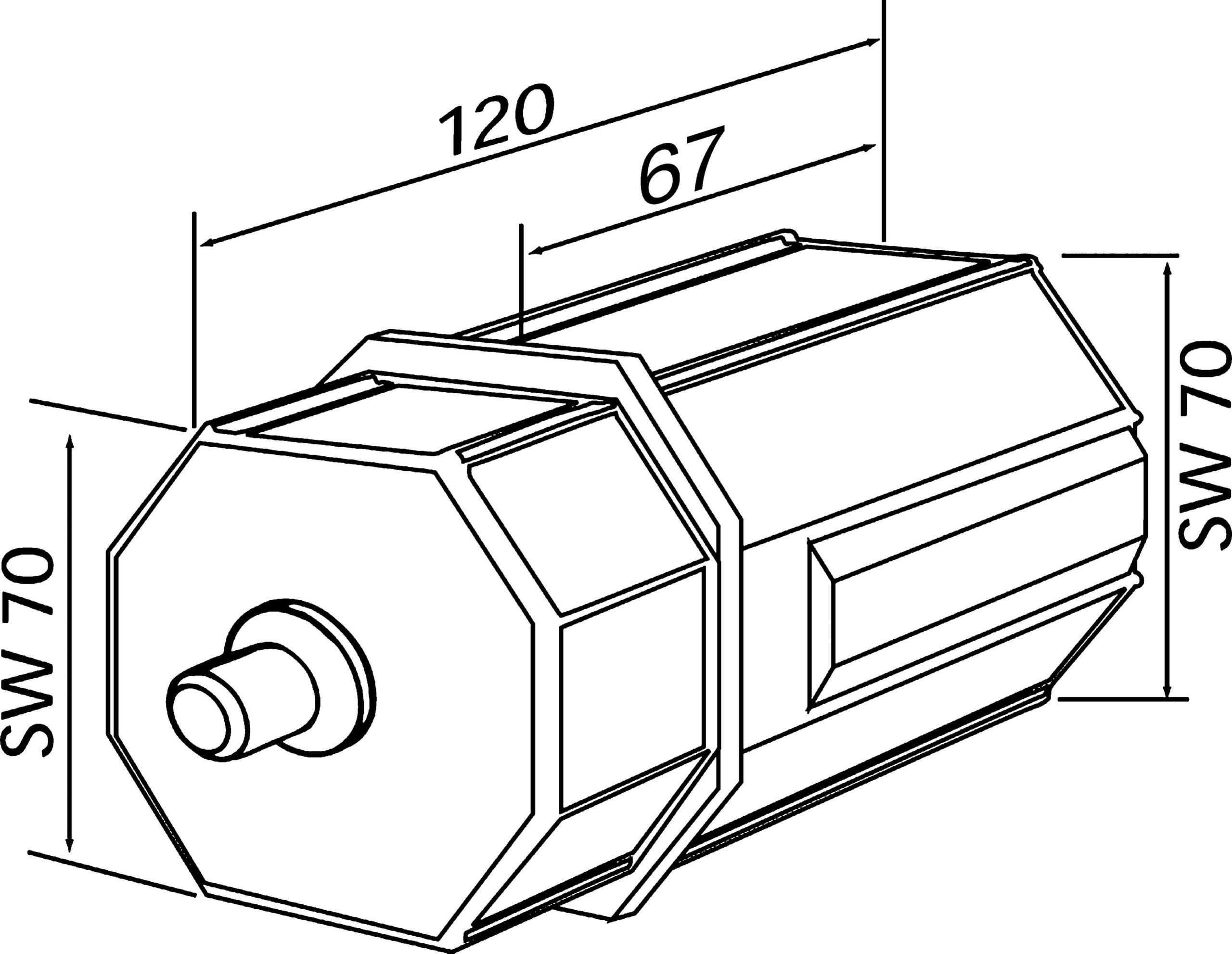 DELTA DORE Walzenkapsel Kunststoff SW70 Einsteckl. 67mm 4031