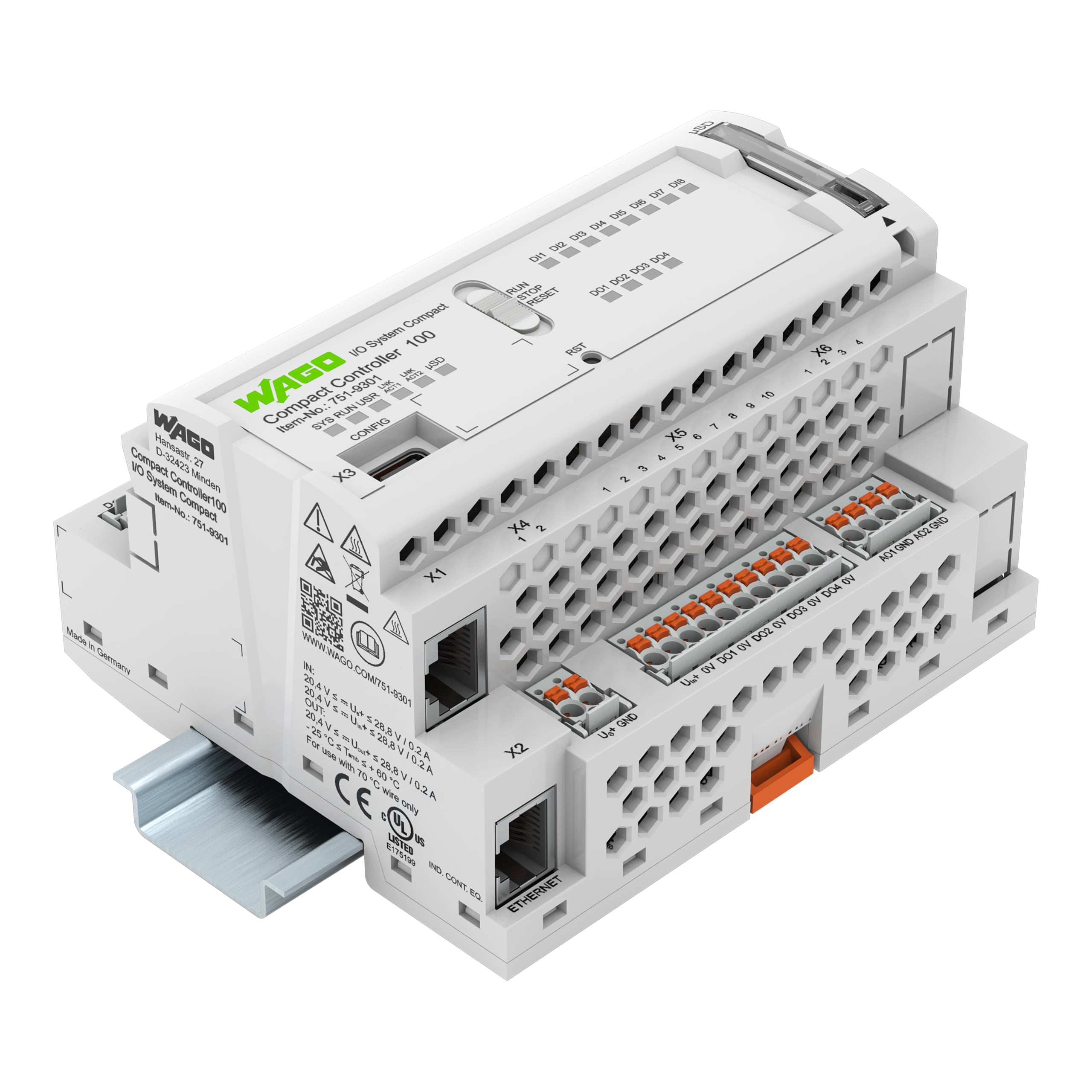 WAGO GmbH &amp; Co. KG Compact Controller 100, 8DI 4DO 2AI 751-9301