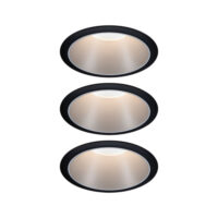 PAULMANN LED-Einbaustrahler 3x6,5W Konverter Cole Coin 934.08 3LEDs schwarz 2700K weiß schwarz