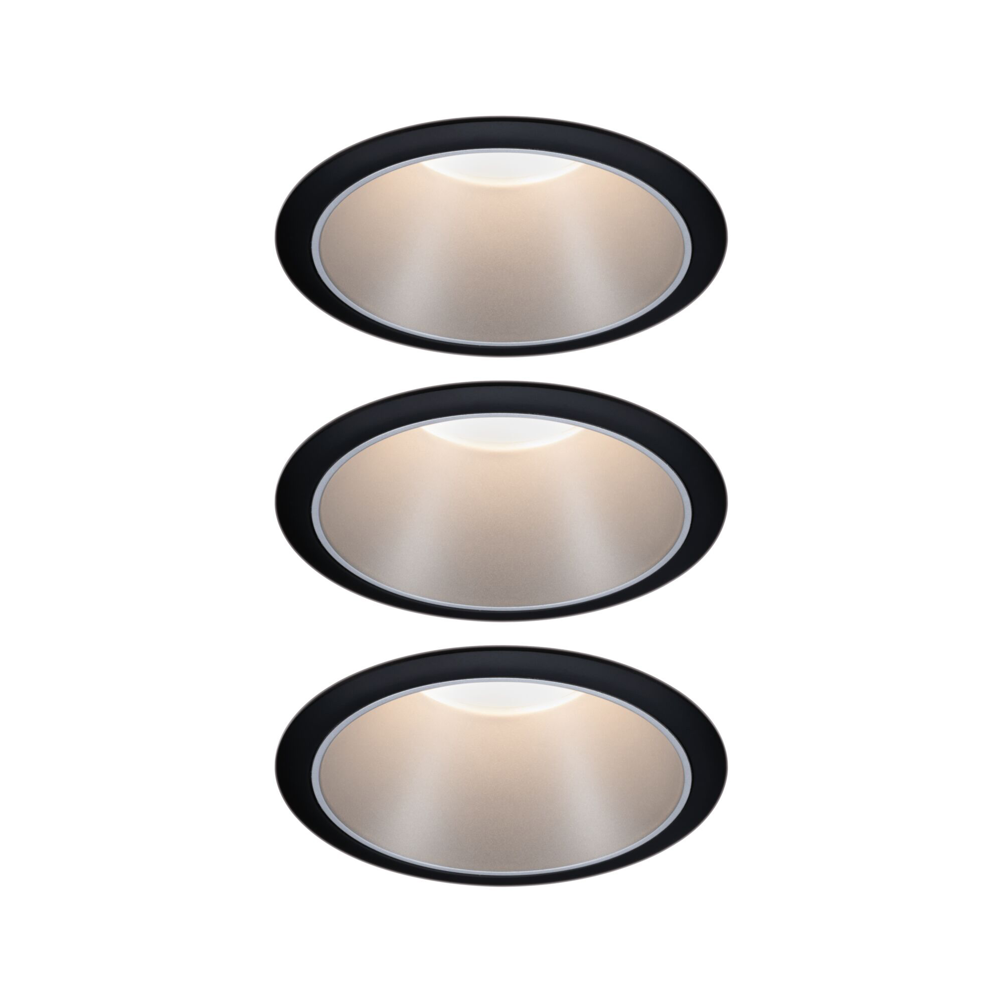 Paulmann PAULMANN LED-Einbaustrahler 3x6,5W Konverter Cole Coin 934.08 3LEDs schwarz 2700K weiß schwarz
