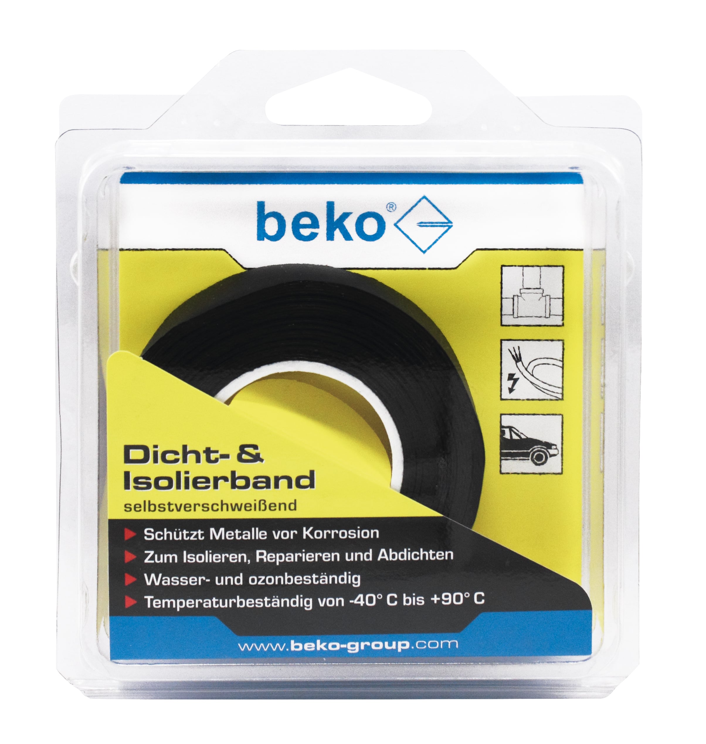 Dicht_ &amp; Isolierband 19 mm x 5 m Rolle, im Blisterkarton DE/IT/FR/PL/EN