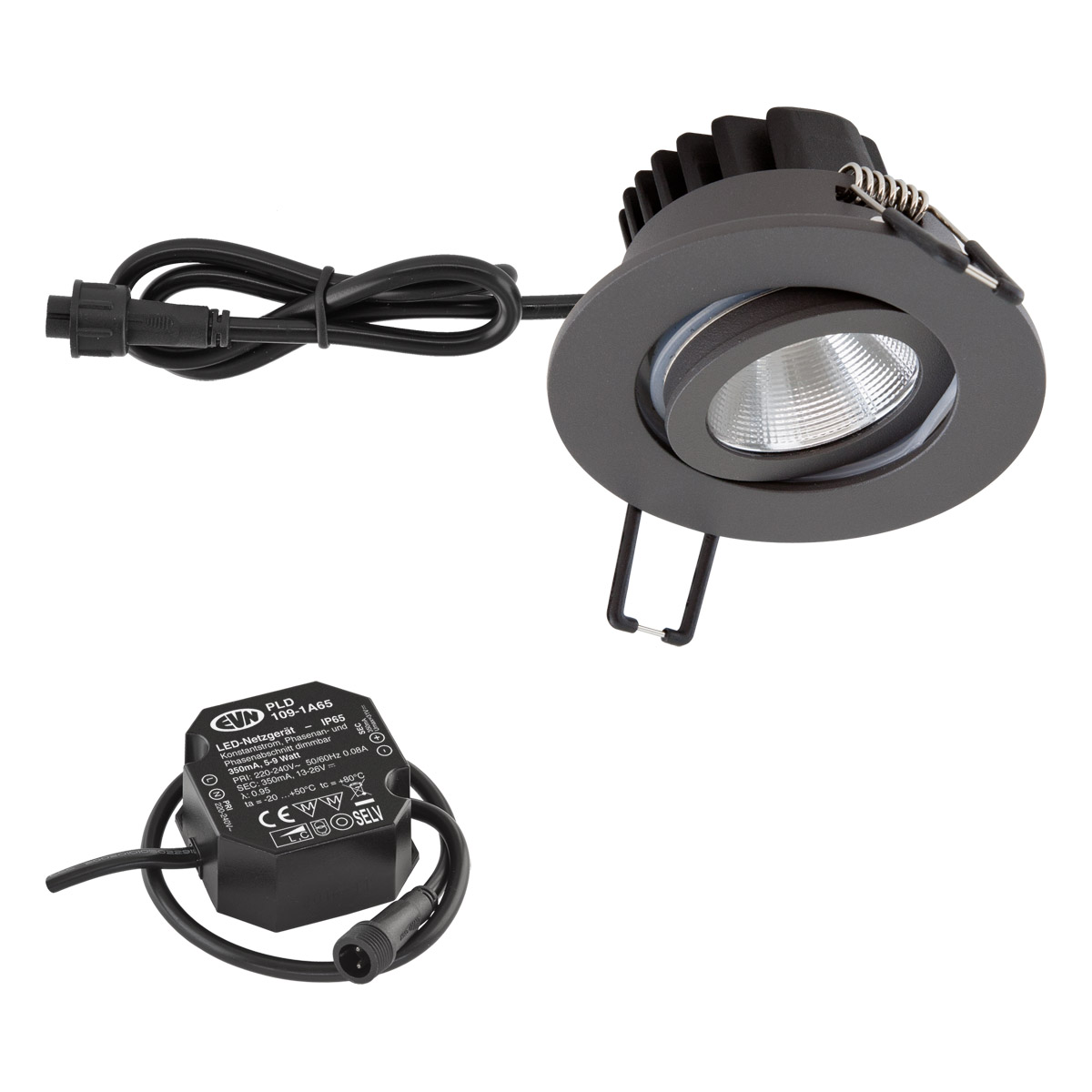 EVN Lichttechnik P-LED Deckeneinbauleuchte IP65 HV 3000K 1010lm PC650N91602