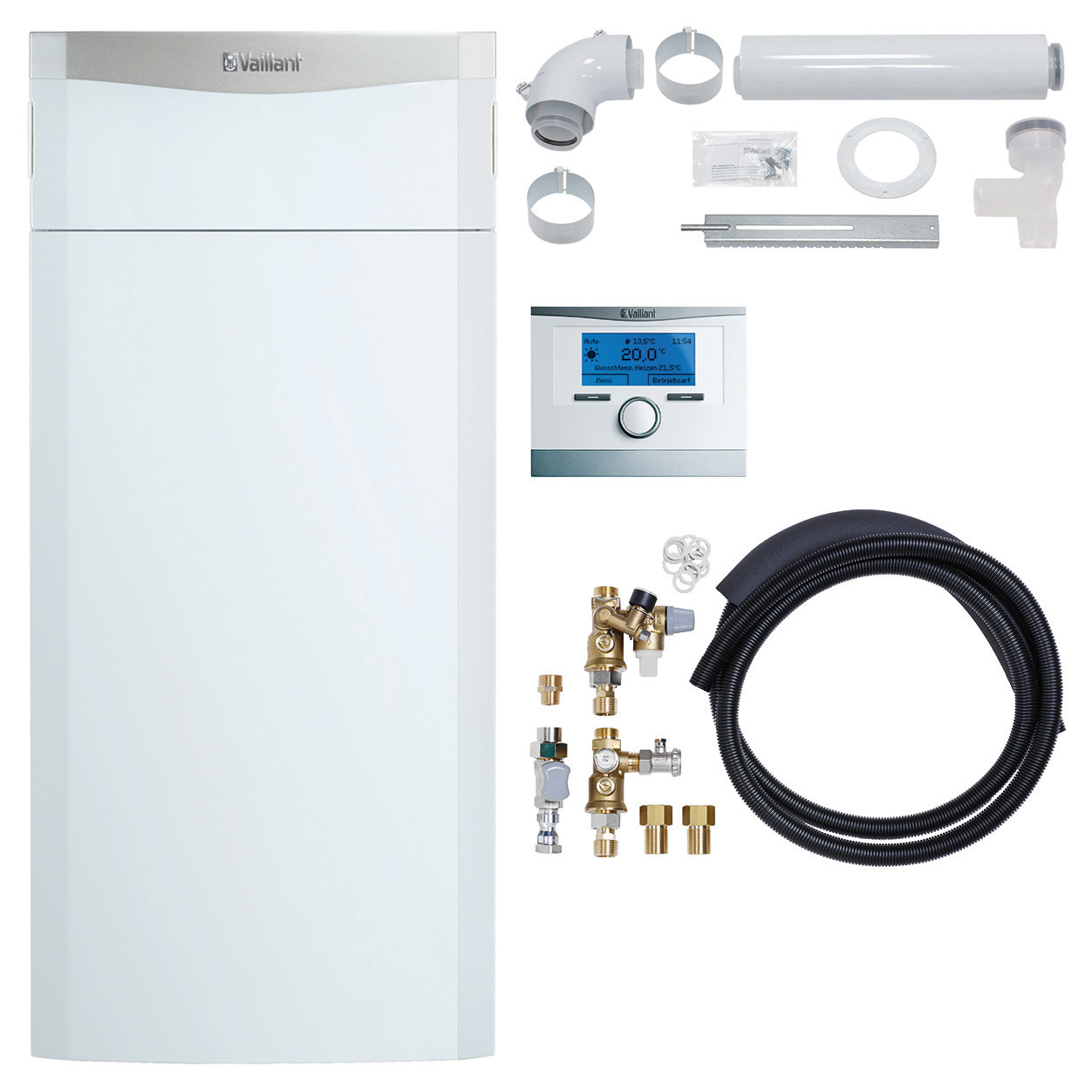 VAILLANT Paket 1.399/5 ecoCOMPACT VSC146 VRC 700/5, Set bauseits, Luft/Abgas Starr