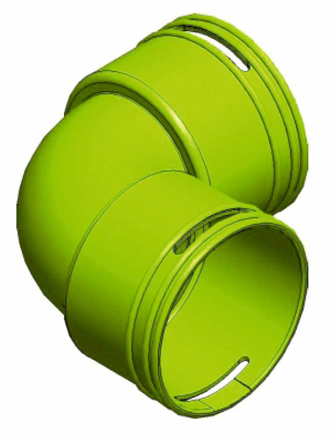 WOLF Bogen DN63 90Gr antistatisch/antimikrobiell, für CWL
