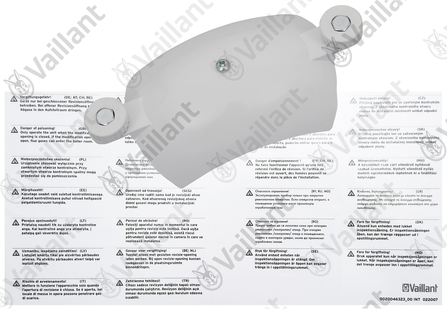 Vaillant Deckel, mit Schrauben und Dichtung Vaillant-Nr. 094701