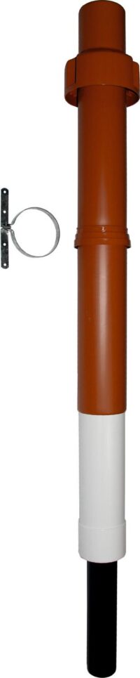 Dachdurchführung senkrecht C33x DN80/125, L:1200-1700mm, rotbraun