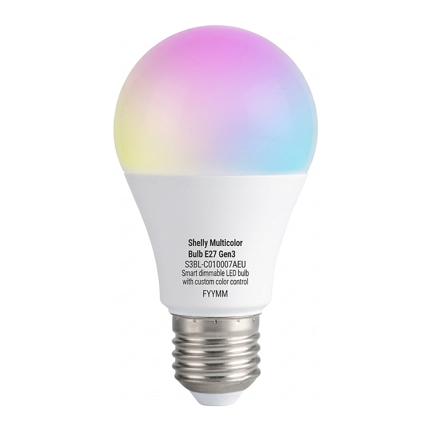 Shelly Shelly Plug &amp; Play Multicolor Bulb E27 Gen3 LED Lampe dimmbar Messfunktion WLAN BT