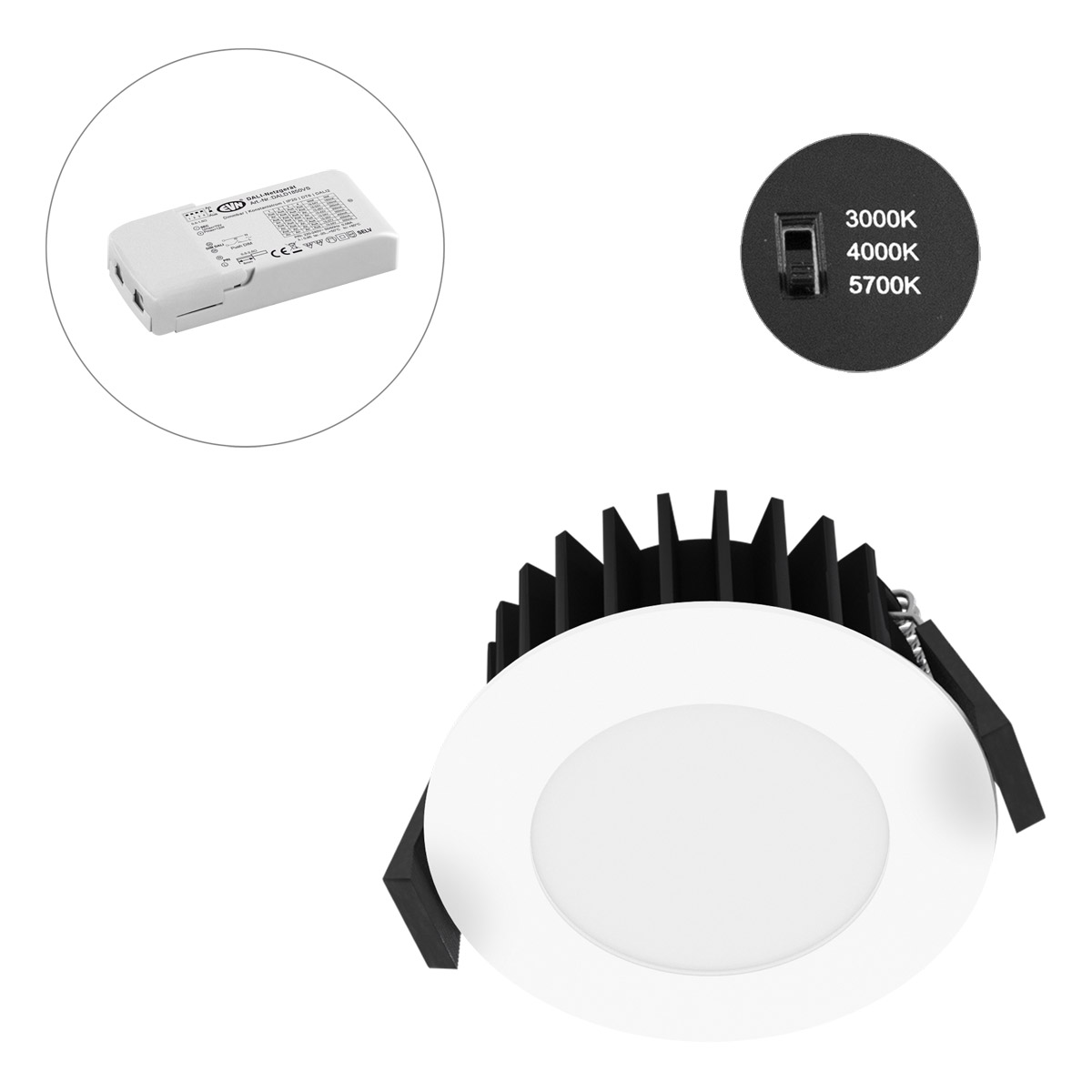 EVN Lichttechnik LED-Spot 230V DALI IP54 3000-5700K weiß L54D100125