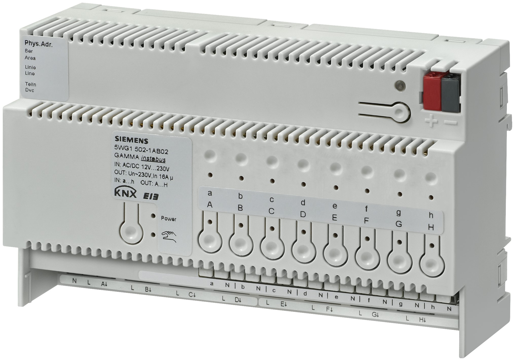 Siemens Siemens Dig Industr. Kombi-Schaltaktor 8-fach 12-230VAC 16A 5WG1502-1AB02