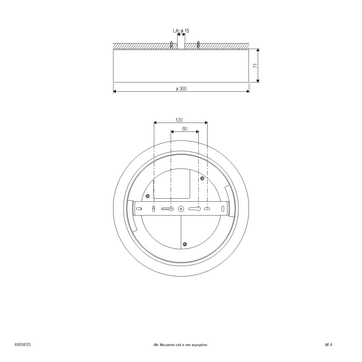 EVN Lichttechnik LED-Anbauleuchte IP54 3000K, 4000K, 5700K R30180125